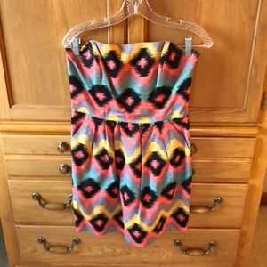 Multicolor strapless dress by Rachel Roy shirt mini shirt